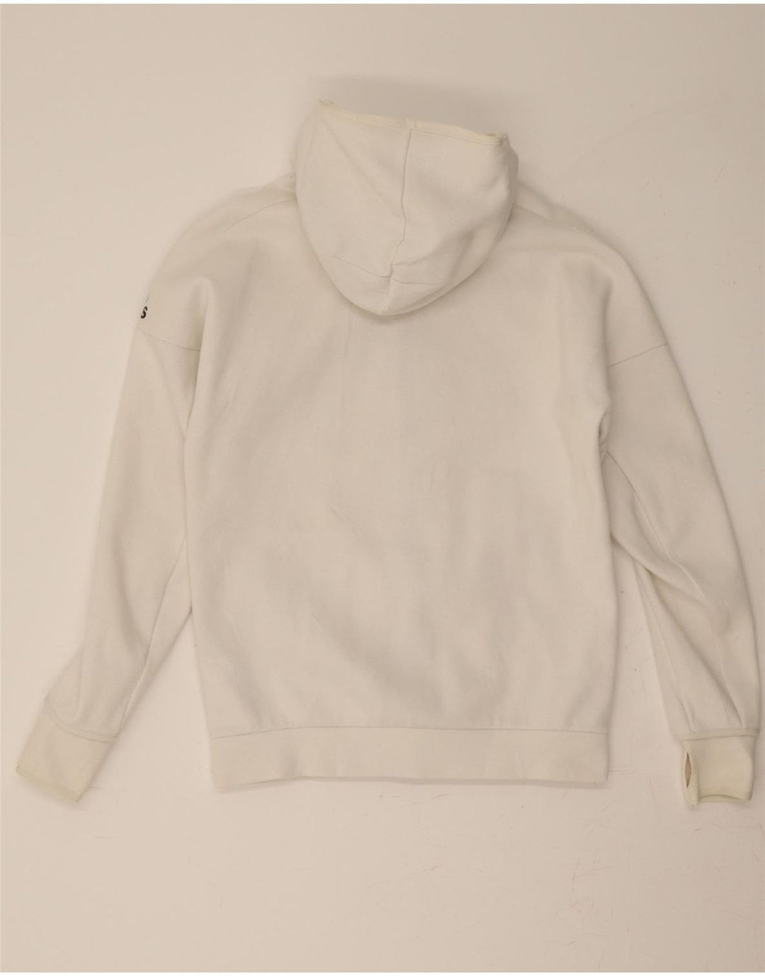 Maglione con cappuccio e zip da uomo ADIDAS in cotone bianco medio