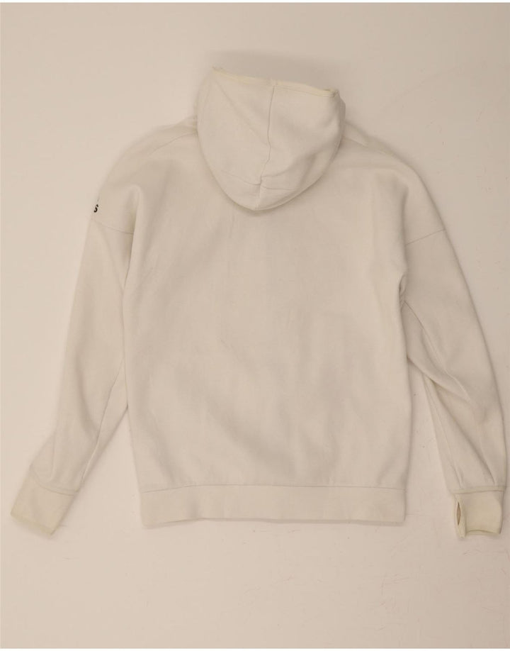 Maglione con cappuccio e zip da uomo ADIDAS in cotone bianco medio