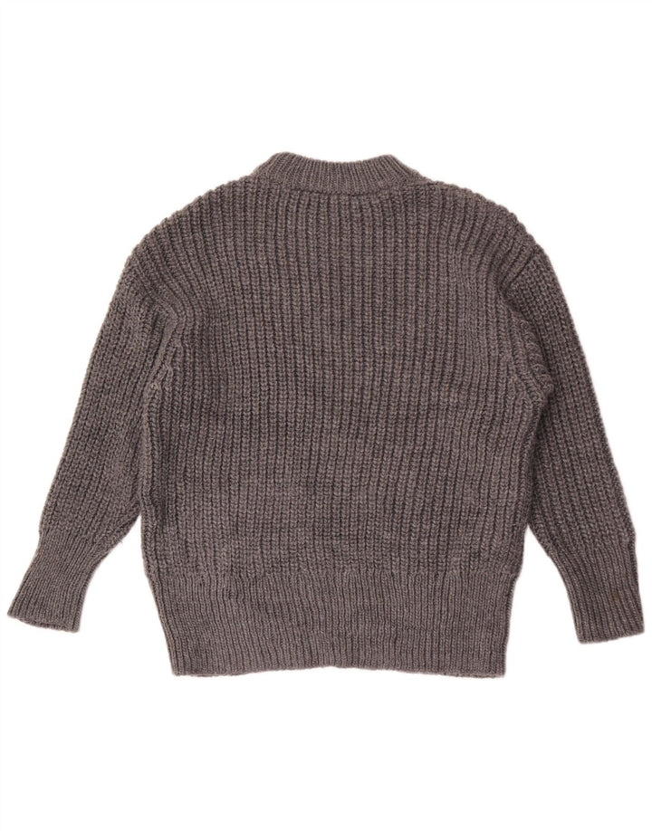 Maglione maglione oversize con scollo a barca da donna Zara UK 10 piccolo poliestere grigio
