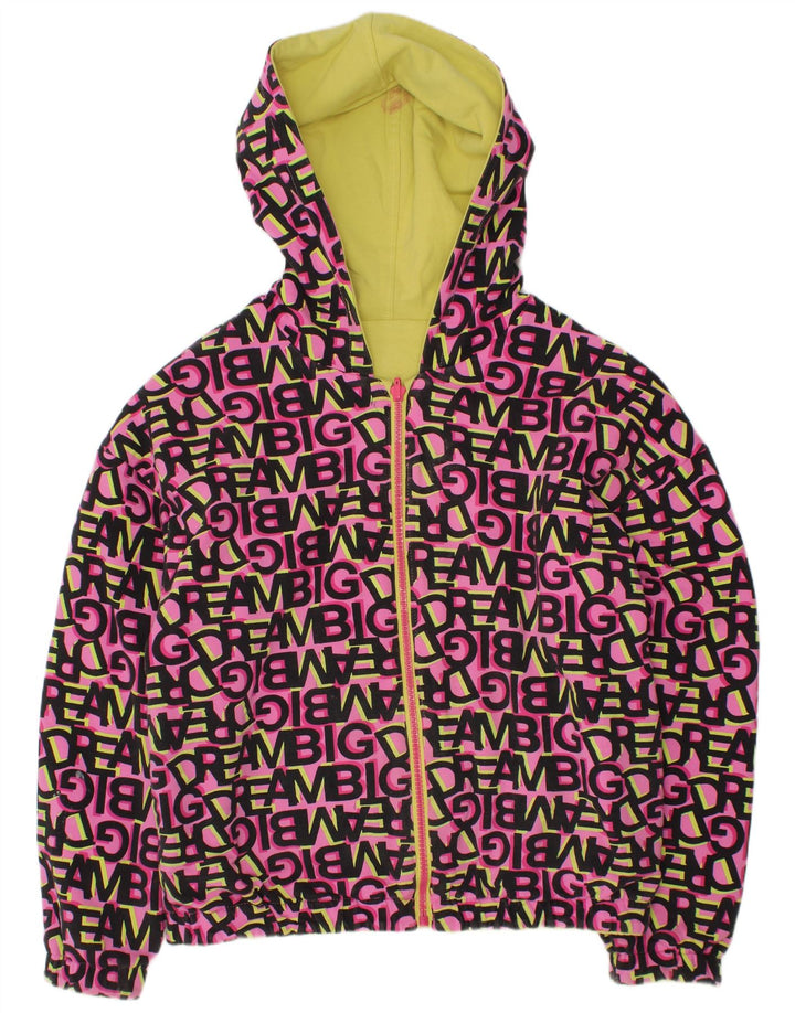 Giacca reversibile con cappuccio grafica per ragazze VINTAGE 11-12 anni in cotone rosa
