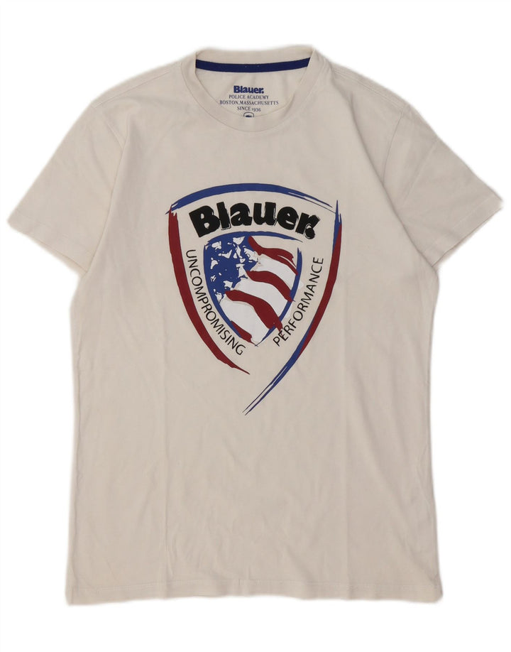 BLAUER T-shirt grafica per ragazzi 13-14 anni in cotone bianco