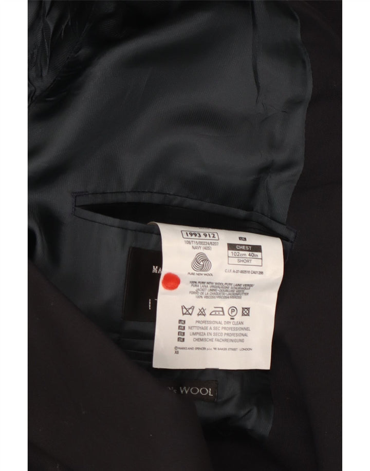 Giacca blazer doppiopetto da uomo Marks & Spencer UK 40 medio blu navy