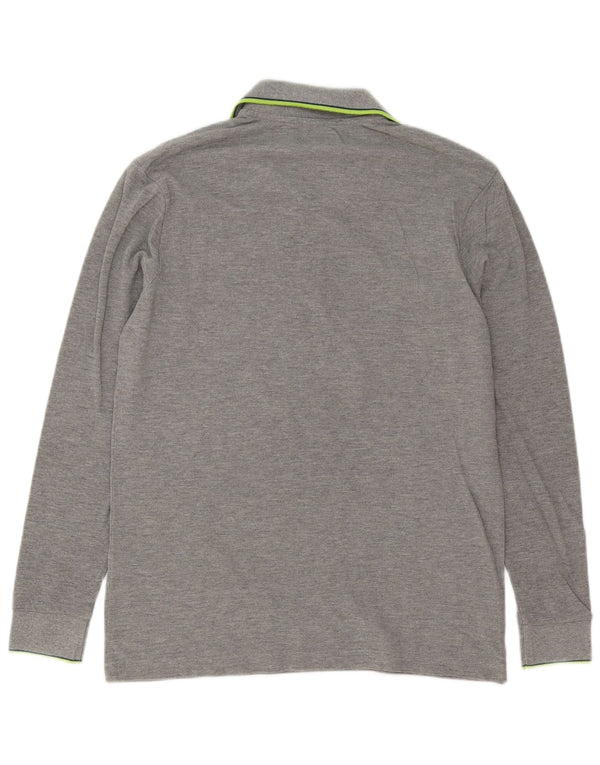 Polo Kappa Uomo Manica Lunga Large in Cotone a Righe Grigie