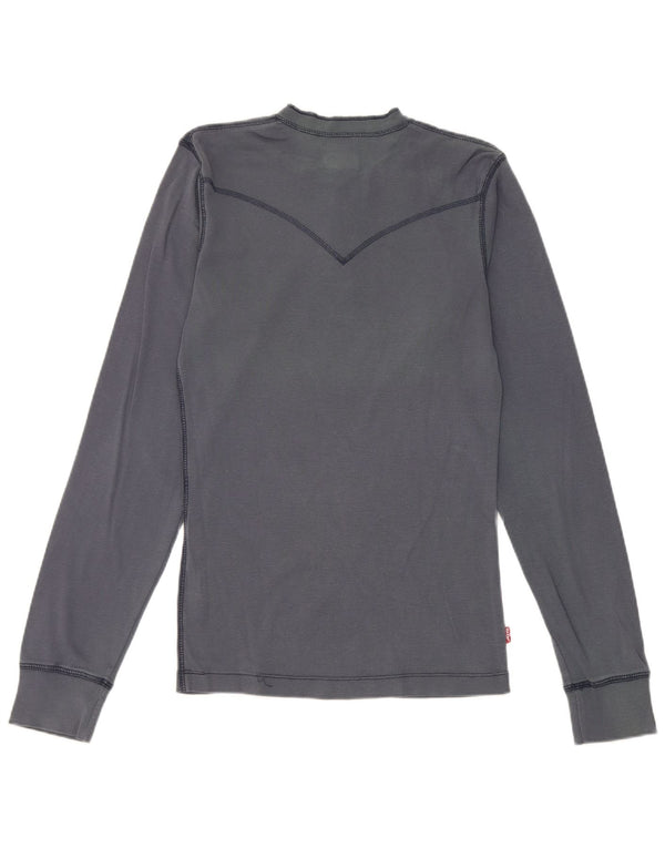 Levi's Top da uomo a maniche lunghe in cotone blu navy medio