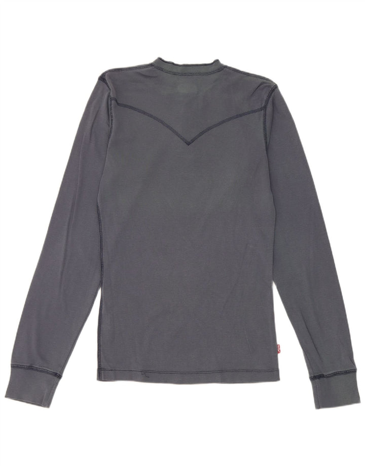 Levi's Top da uomo a maniche lunghe in cotone blu navy medio