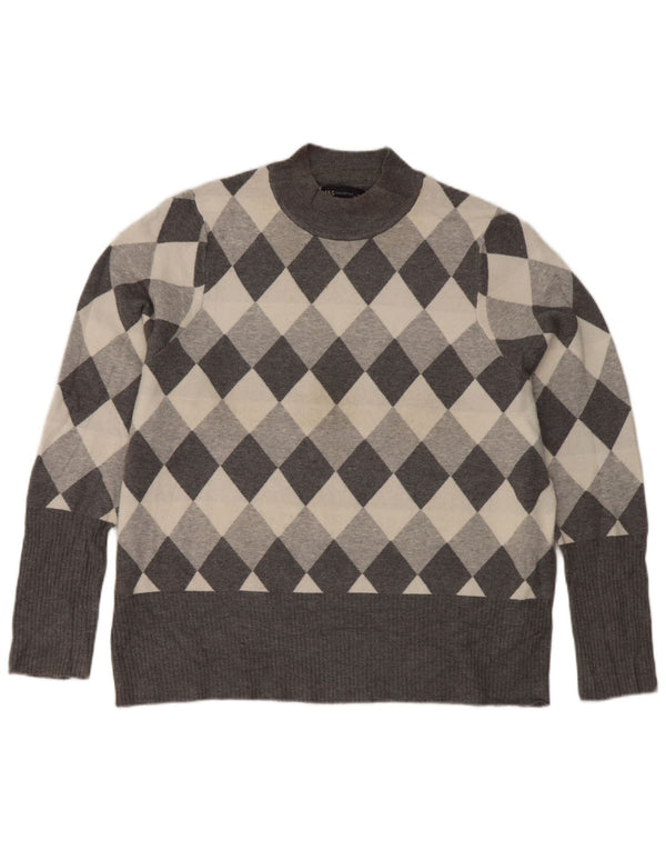 Maglione maglione collo alto da donna Marks & Spencer UK 22 3XL Grigio