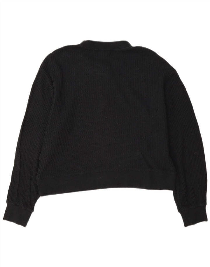 Felpa da donna Vans oversize con collo corto e bottoni, maglione UK 10, piccola, nera