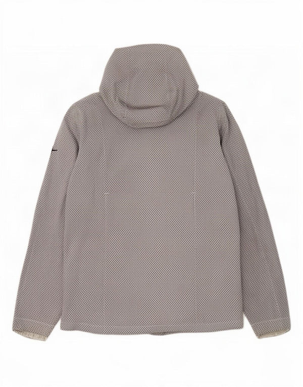 Giacca antipioggia con cappuccio da uomo Nike UK 38 Nylon geometrico grigio medio