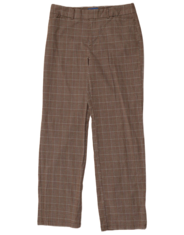 Pantaloni casual da donna a vita alta Dockers US 10 Large W32 L32 Marrone a quadri