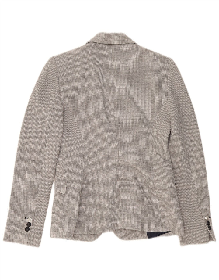 Giacca blazer a 2 bottoni da donna Zara UK 10 piccola viscosa grigia