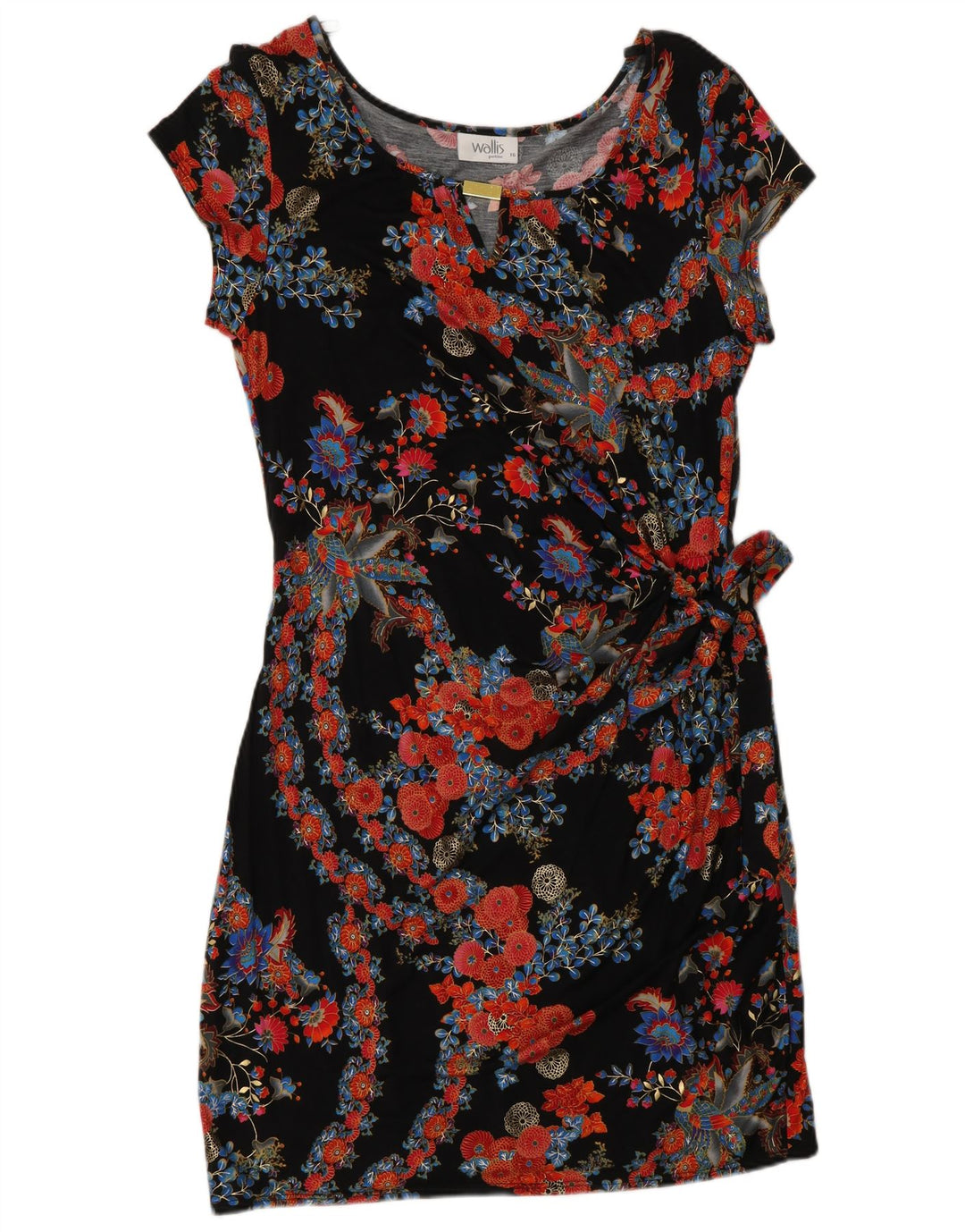 Abito avvolgente da donna Wallis UK 16 Grande viscosa floreale multicolore