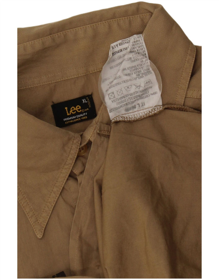 Maglietta grafica da uomo a maniche corte Lee XL in cotone beige