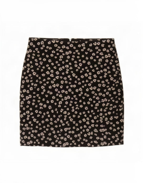 Minigonna da donna Dorothy Perkins UK 8 piccola W27 poliestere floreale nero
