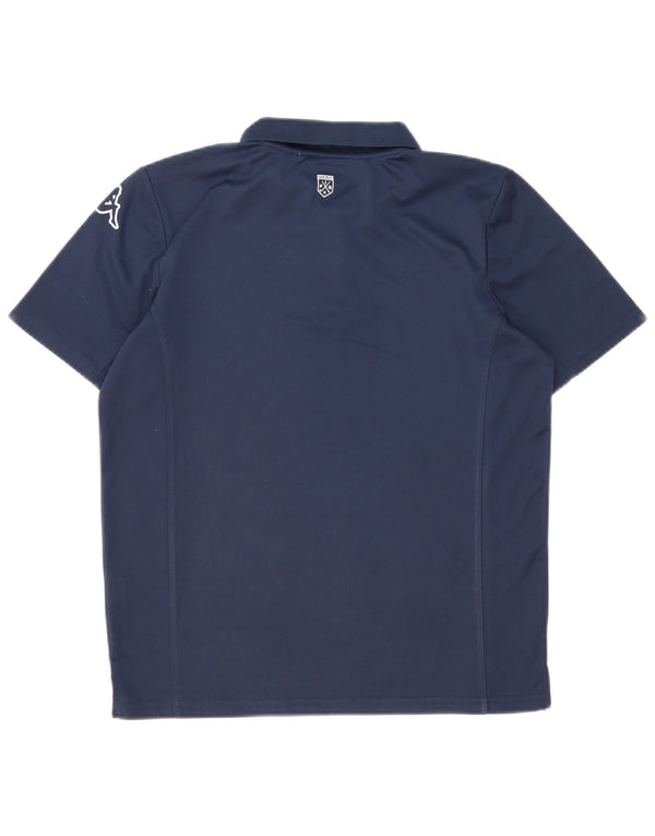 Polo grafica da uomo Kappa Small in poliestere blu navy