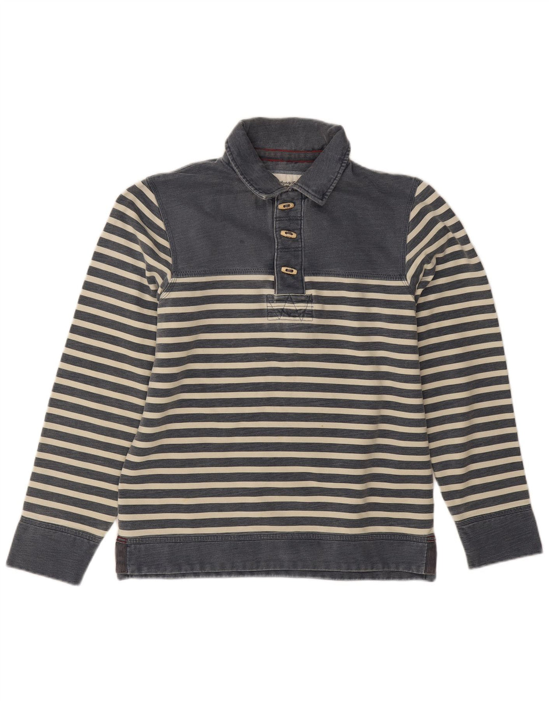 Felpa da uomo con collo alto Fat Face, maglione piccolo in cotone a righe blu