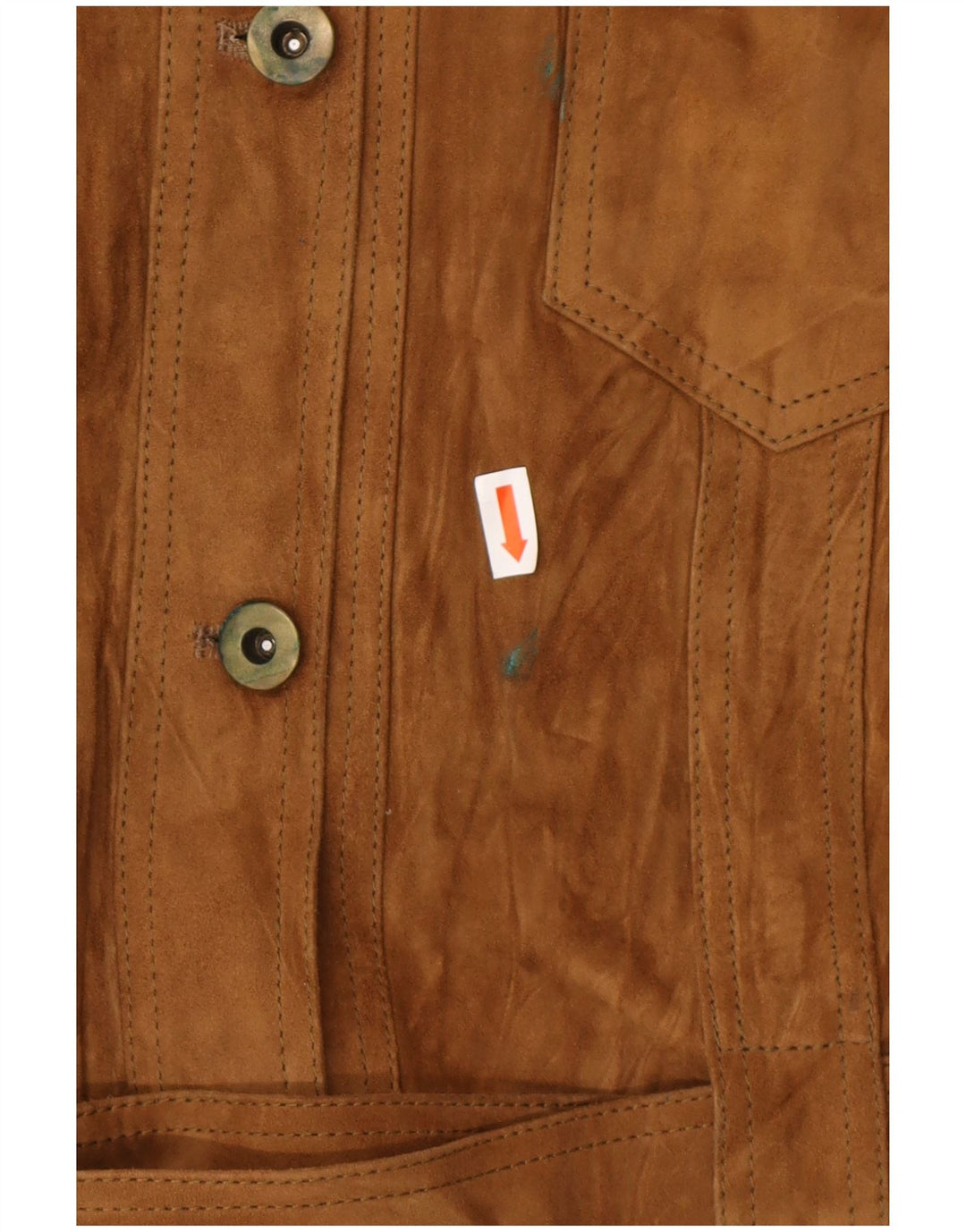 Giacca militare da donna in pelle scamosciata VINTAGE IT 42 in pelle marrone medio