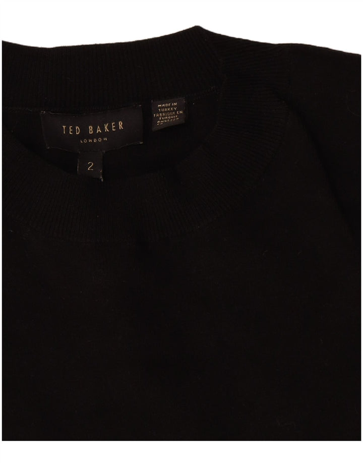 Maglione maglione girocollo con grafica da donna Ted Baker taglia 2 piccolo nero
