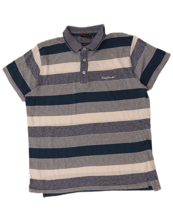 Polo da uomo dalla vestibilità regolare Pierre Cardin, grande, in cotone a righe blu navy