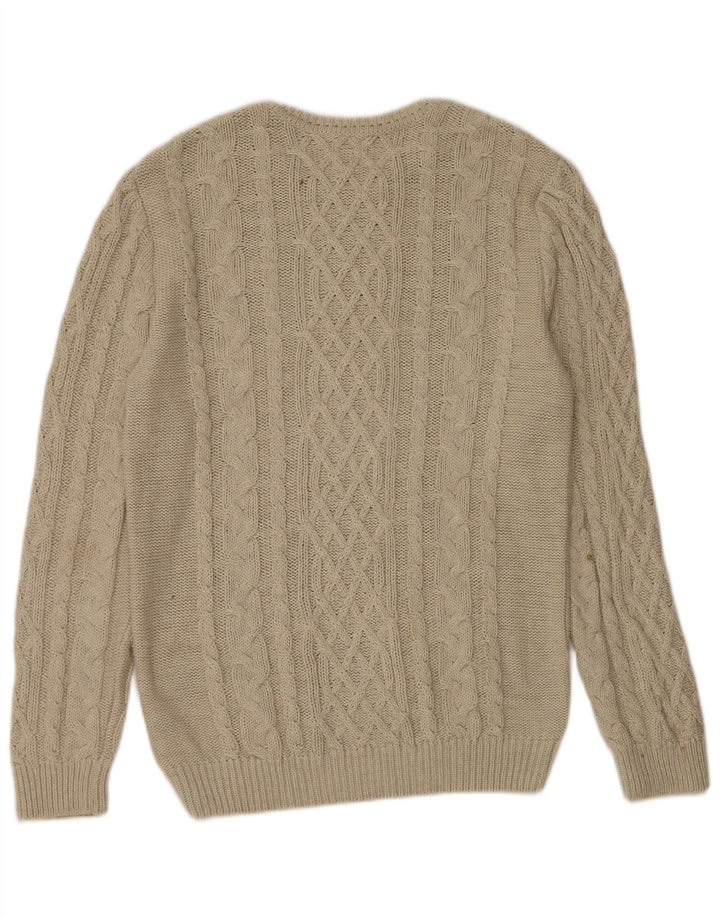 Maglione Zara da uomo con scollo a barca, grande, in cotone beige