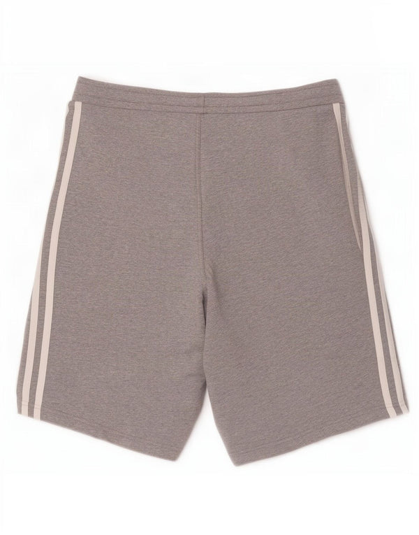 Pantaloncini sportivi da uomo Adidas in cotone grigio medio