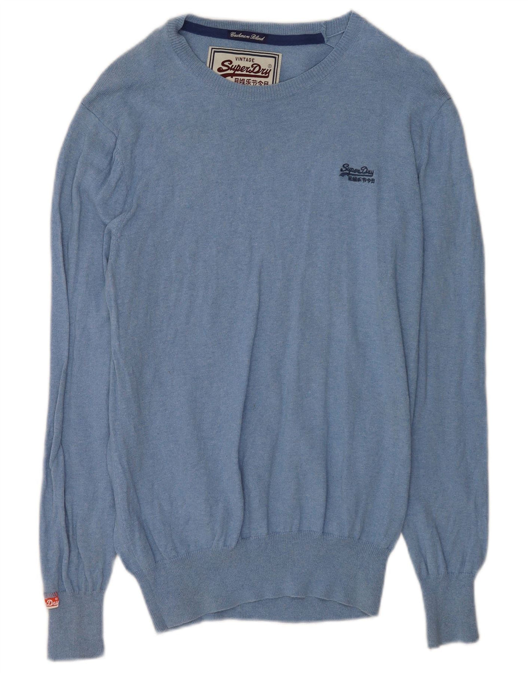 Maglione da uomo con scollo a barca Superdry, grande cotone blu