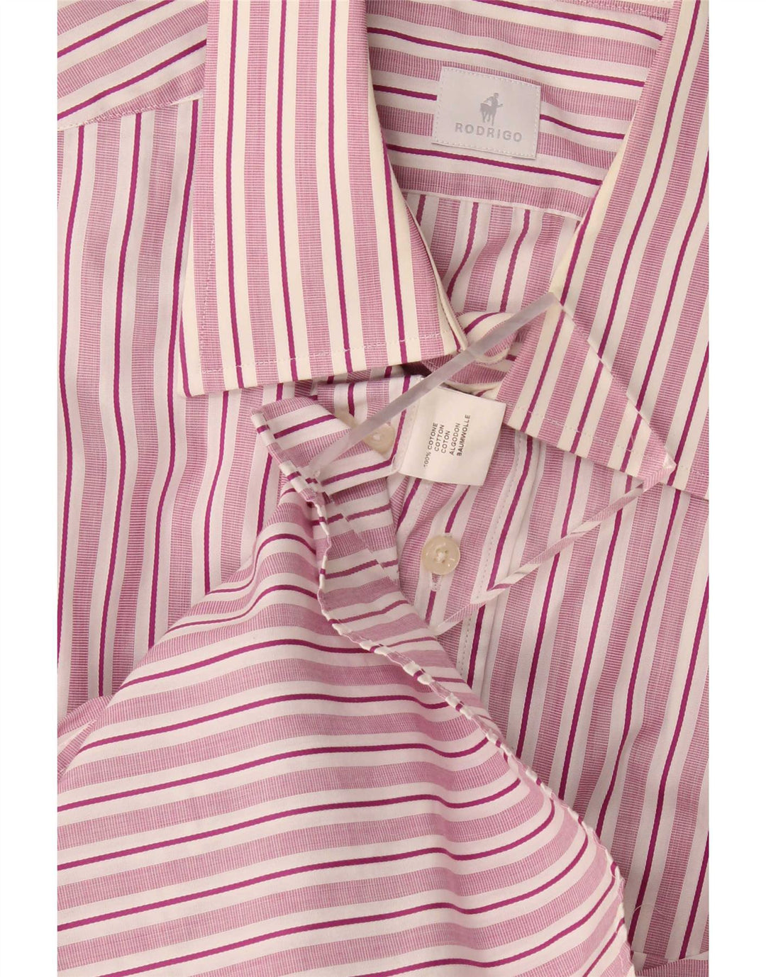Camicia da uomo Rodrigo Large in cotone gessato rosa