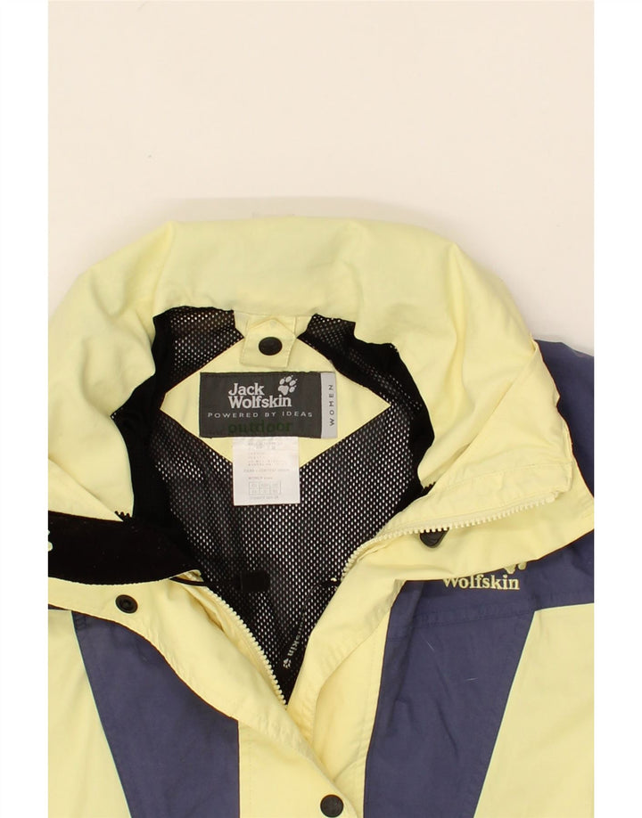 JACK WOLFSKIN Giacca a vento da donna UK 6 XS Giallo Colourblock