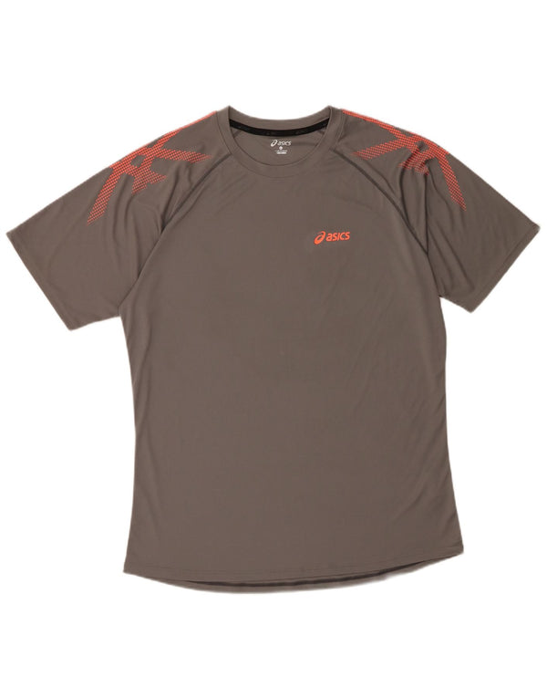 T-shirt da uomo Asics Top XL Poliestere geometrico grigio
