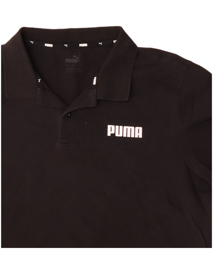 Polo PUMA da uomo grande in cotone nero