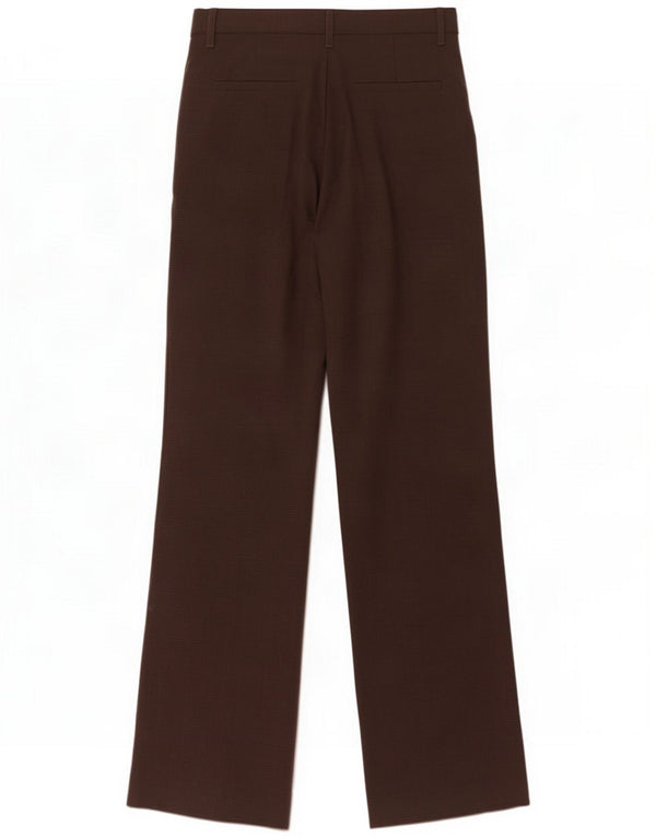 Pantaloni chino da donna a gamba larga Zara XS W24 L34 Poliestere a quadri marrone