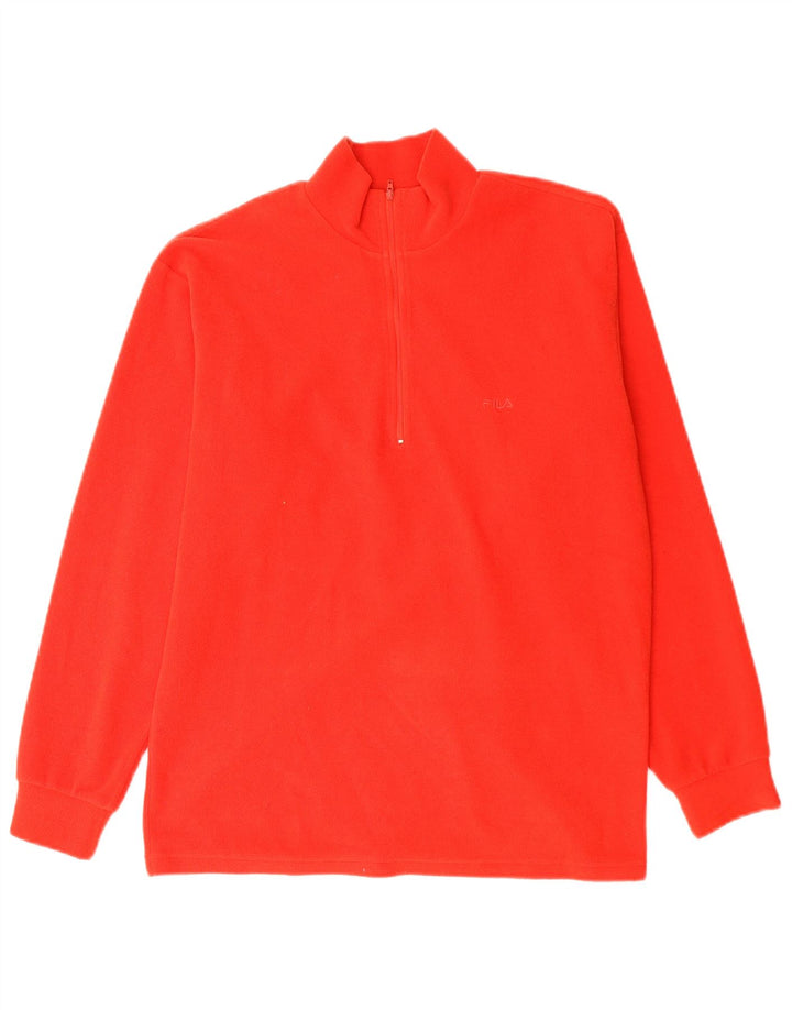 Maglione in pile da uomo Fila con zip e collo IT 48 medio rosso poliestere