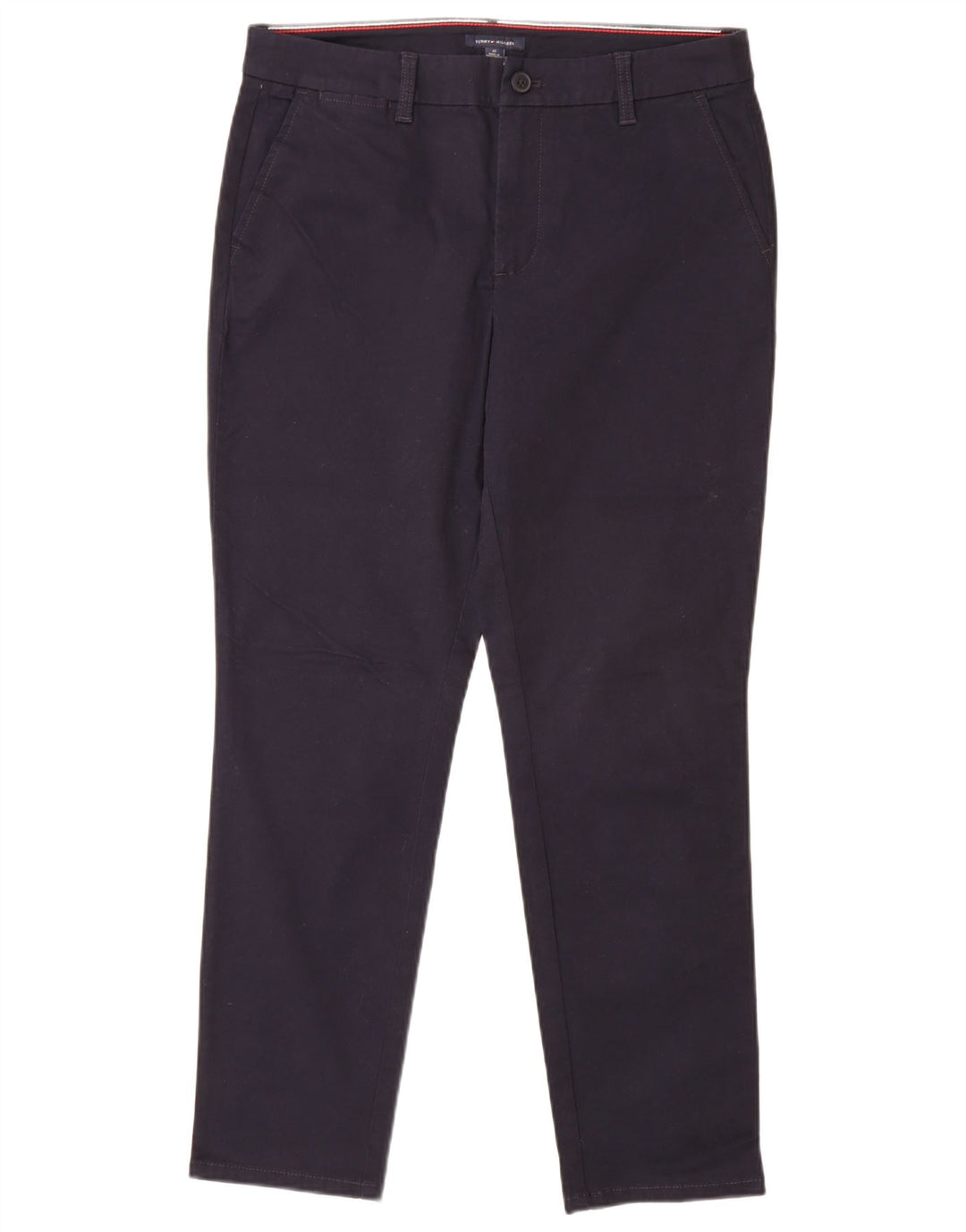 TOMMY HILFIGER Pantaloni chino slim da donna US 10 Large W32 L29 Blu navy