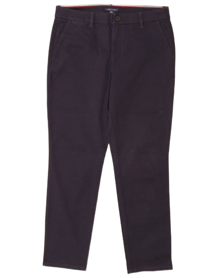 TOMMY HILFIGER Pantaloni chino slim da donna US 10 Large W32 L29 Blu navy
