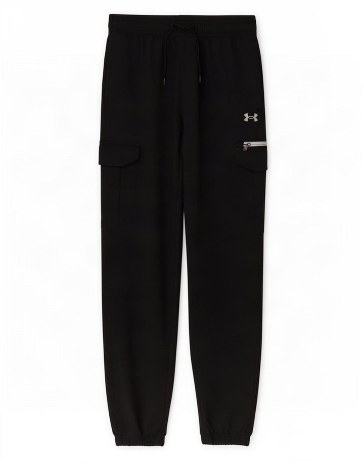 Pantaloni da tuta cargo da uomo Under Armour, pantaloni da jogging, grandi, in poliestere nero