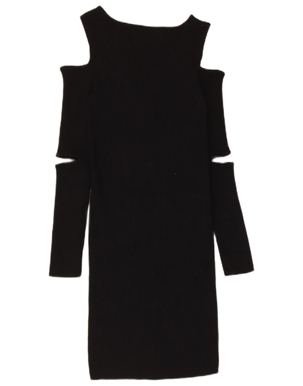 Vestito aderente da donna Zara con spalle scoperte UK 12 Viscosa nera media
