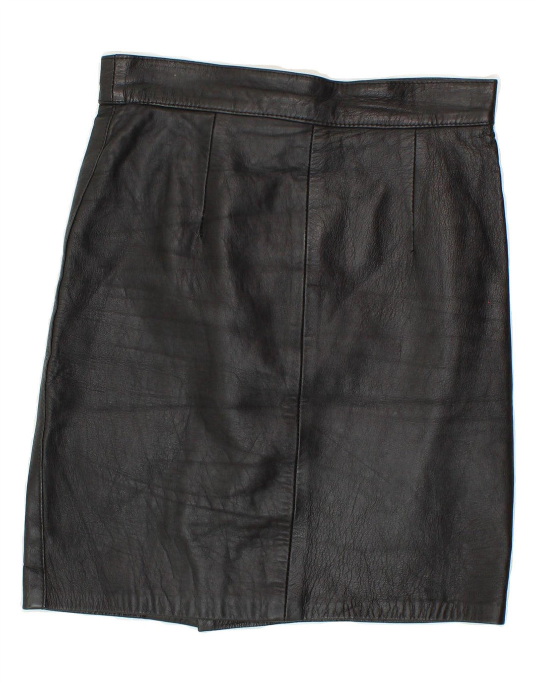 VINTAGE Womens Leather Skirt IT 42 Medium W28 Black Leather Vintage Vintage and Second-Hand Vintage from Messina Hembry 
