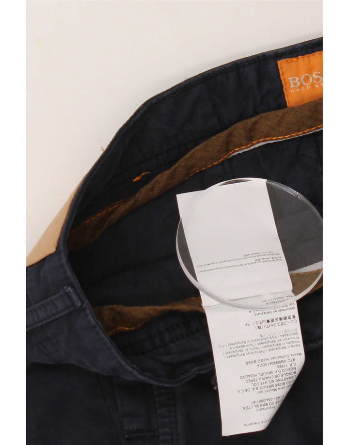 Pantaloncini chino da uomo Hugo Boss W36 grandi in cotone blu navy