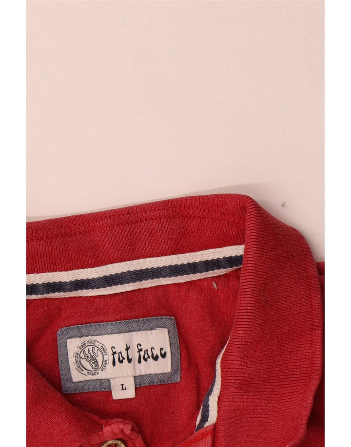 Polo da uomo Fat Face grande in cotone rosso