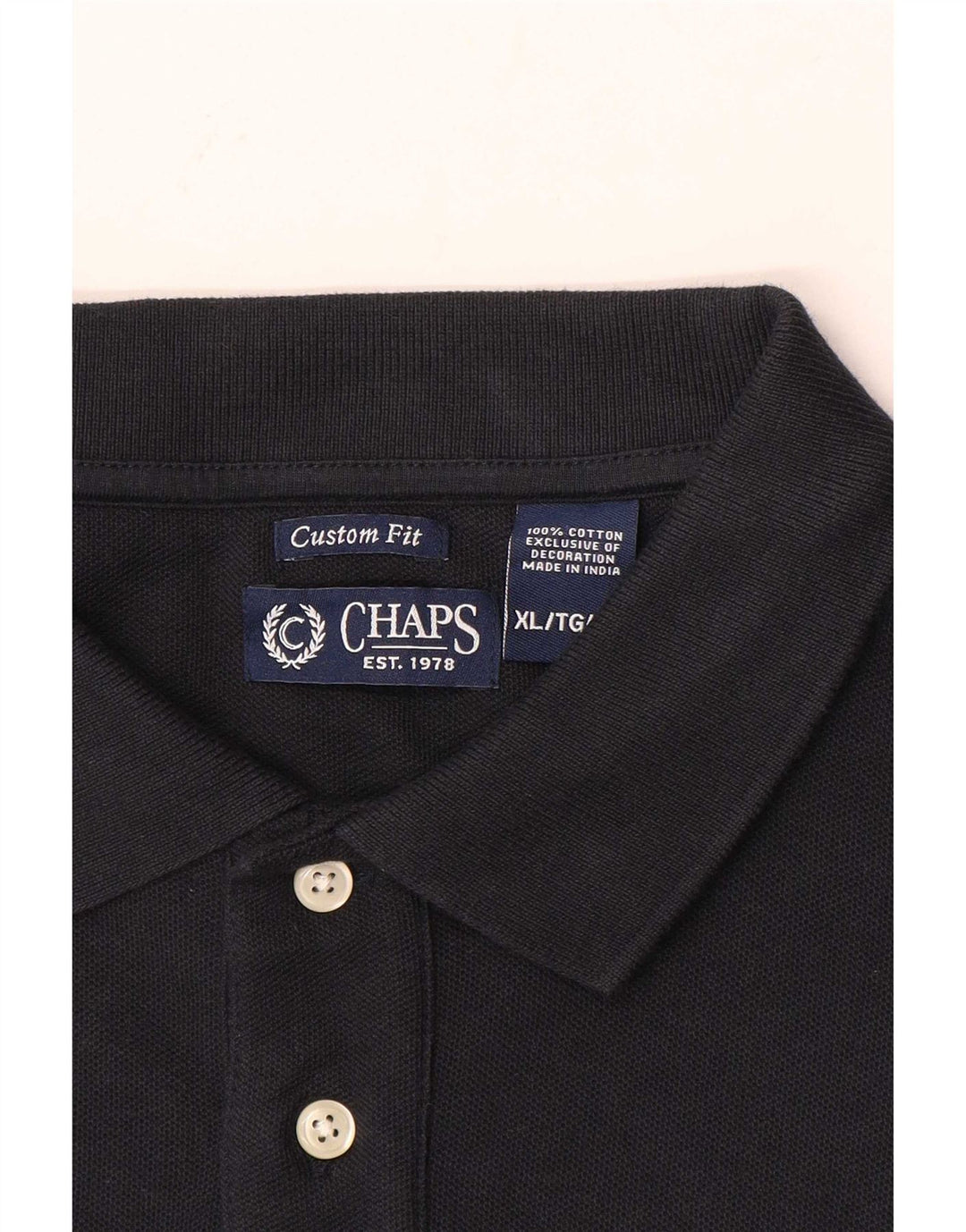 Polo da uomo su misura Chaps XL in cotone blu navy