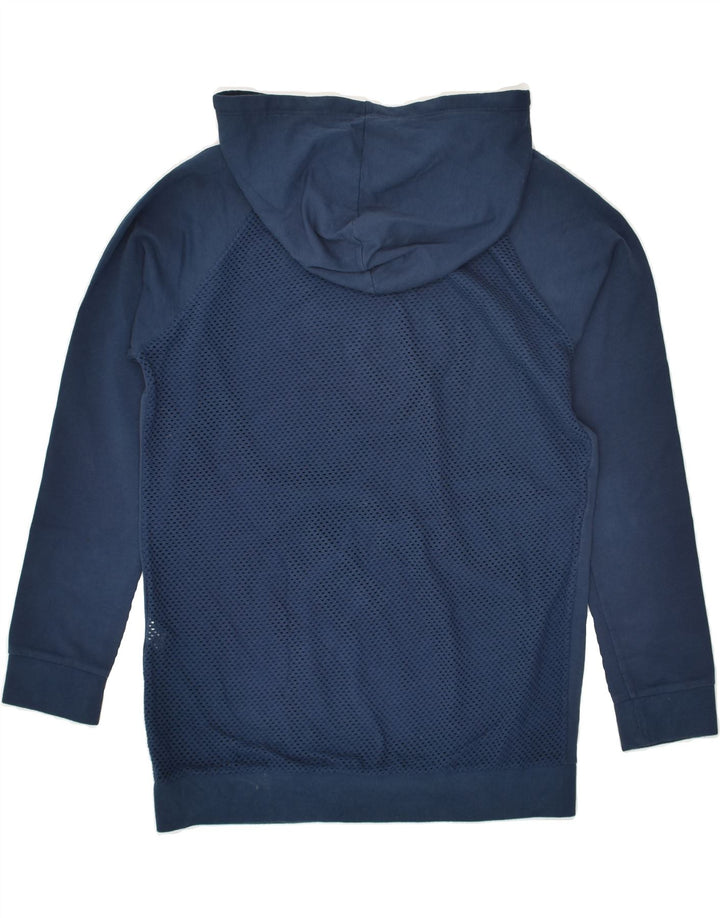 CONVERSE Womens Graphic Hoodie Jumper UK 10 Small Navy Blue Cotton | Vintage Converse | Thrift | Second-Hand Converse | Used Clothing | Messina Hembry 