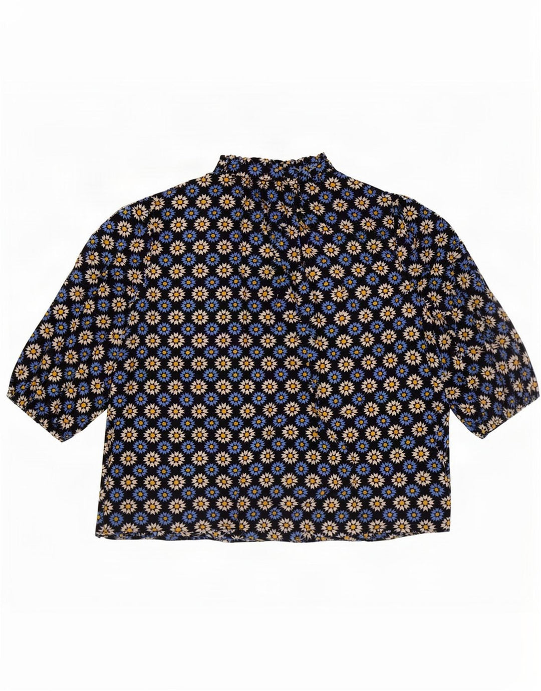 Marks & Spencer Camicetta da donna con allacciatura frontale Top UK 16 Grande blu navy floreale