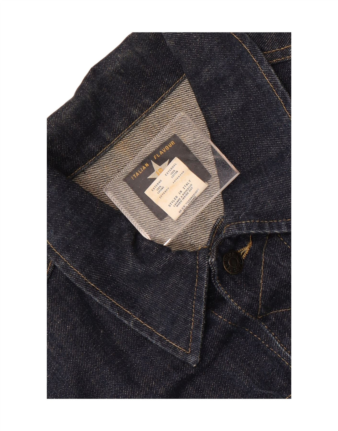 Giacca di jeans da uomo Indian Rags UK 38 cotone blu navy medio