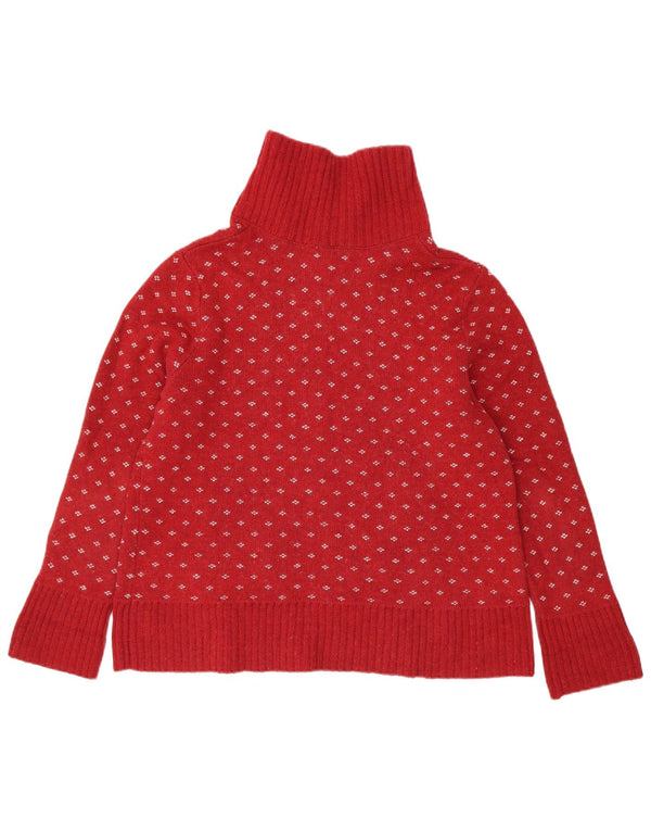 Maglione cardigan da donna Eddie Bauer UK 18 XL Cotone Fair Isle rosso
