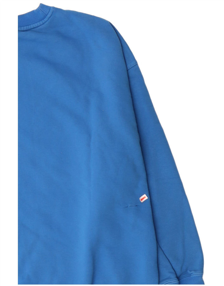 Felpa oversize da donna ADIDAS maglione UK 14 grande cotone blu
