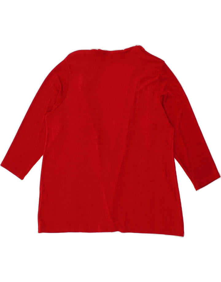 VINTAGE Womens Cardigan Sweater UK 18 XL Red Polyester Vintage Vintage and Second-Hand Vintage from Messina Hembry 