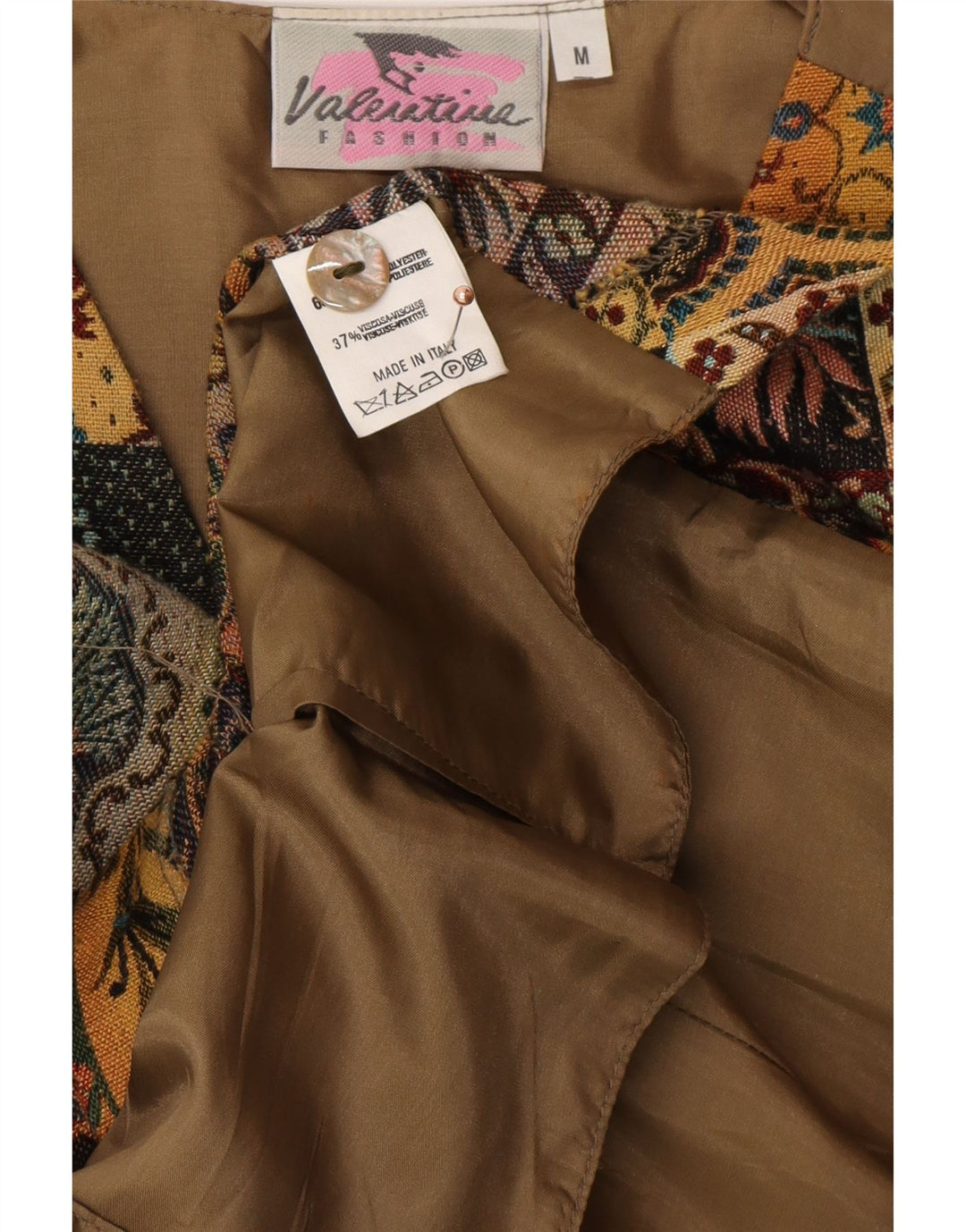 Gilet da donna VINTAGE UK 12 Poliestere Paisley beige medio