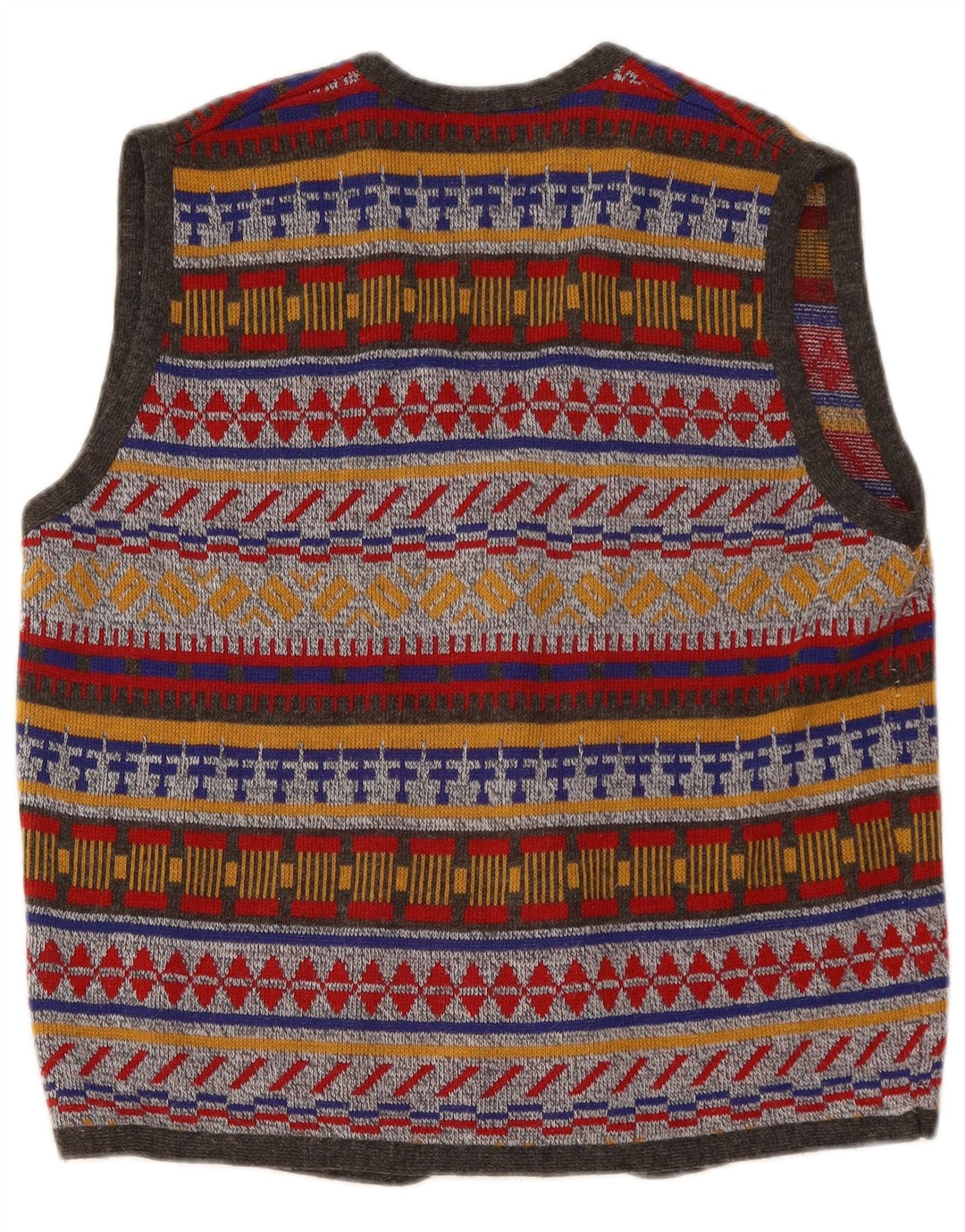 Gilet da donna VINTAGE UK 16 Grande Fair Isle multicolore