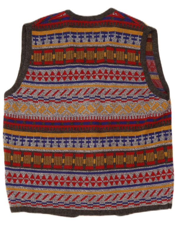 Gilet da donna VINTAGE UK 16 Grande Fair Isle multicolore