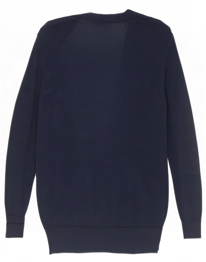 Maglione cardigan aperto da donna Marks & Spencer UK 10 piccolo cotone blu navy