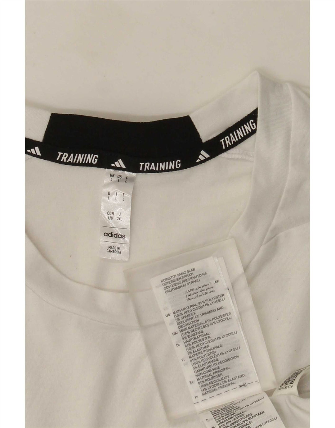 Adidas T-shirt da uomo Top Large in poliestere bianco sportivo